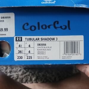 Adidas Tubular Shadow J in Blue and White